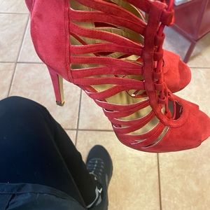 Michael Kors red suede heels